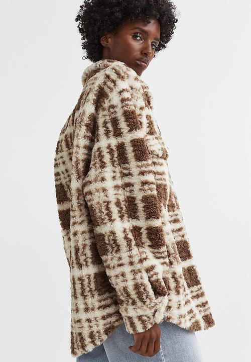 H&M - Oversized shacket - brown/checked