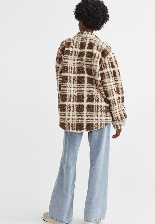 H&M - Oversized shacket - brown/checked