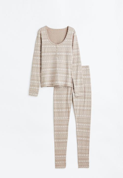 H&M - Pyjamas - beige & patterned