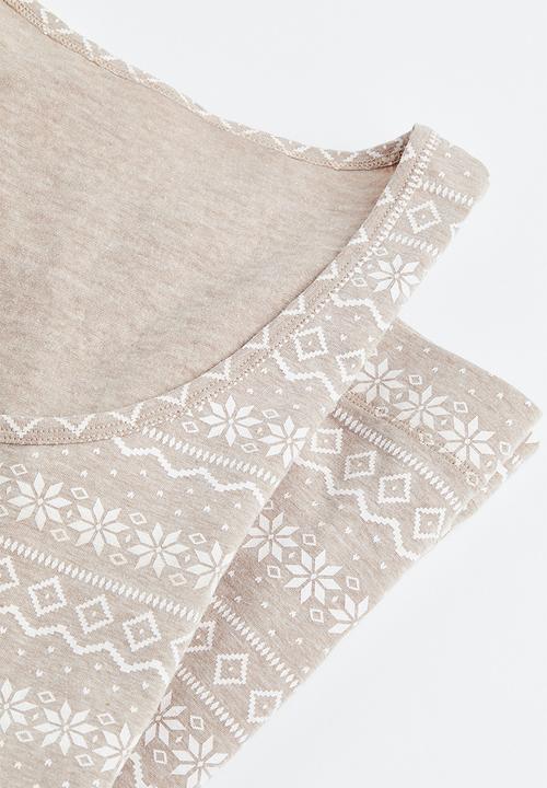 H&M - Pyjamas - beige & patterned
