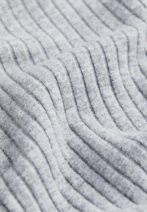 H&M - Ribbed flared trousers - grey marl