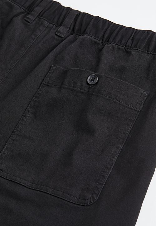 H&M - Relaxed fit twill trousers - black