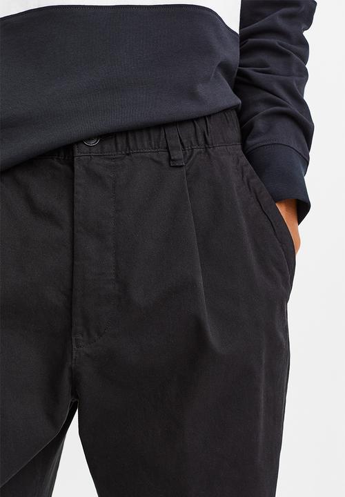 H&M - Relaxed fit twill trousers - black