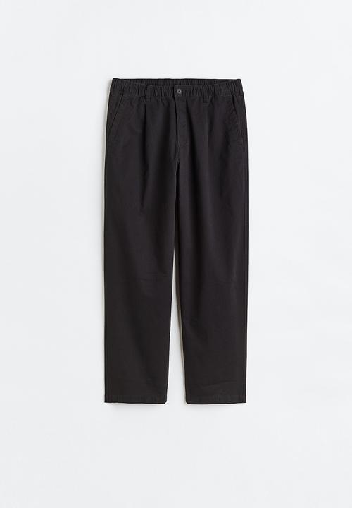 H&M - Relaxed fit twill trousers - black