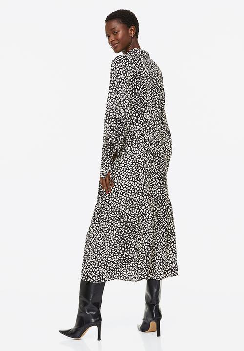 H&M - Tiered shirt dress - black/spotted