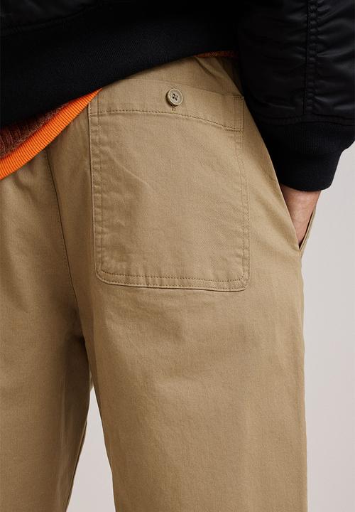 H&M - Relaxed fit twill trousers - khaki beige