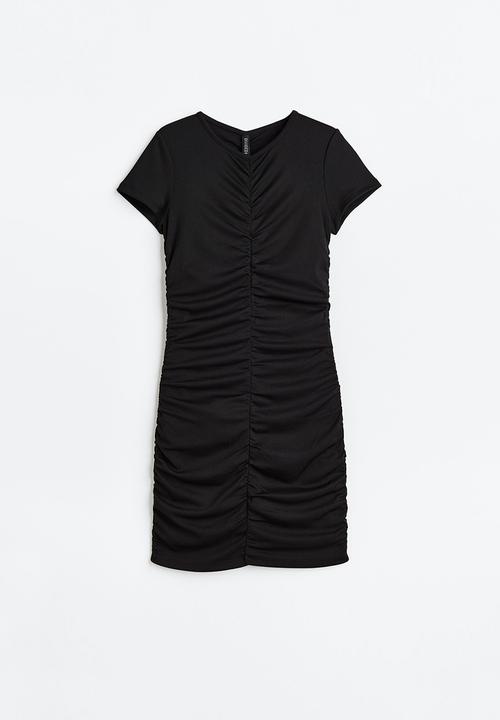 H&M - Draped jersey dress - black