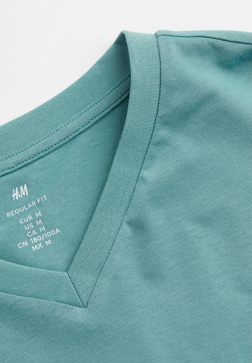 H&M - Regular fit v-neck T-shirt - teal