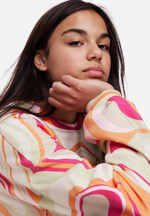 H&M - Oversized sweatshirt - white/patterned