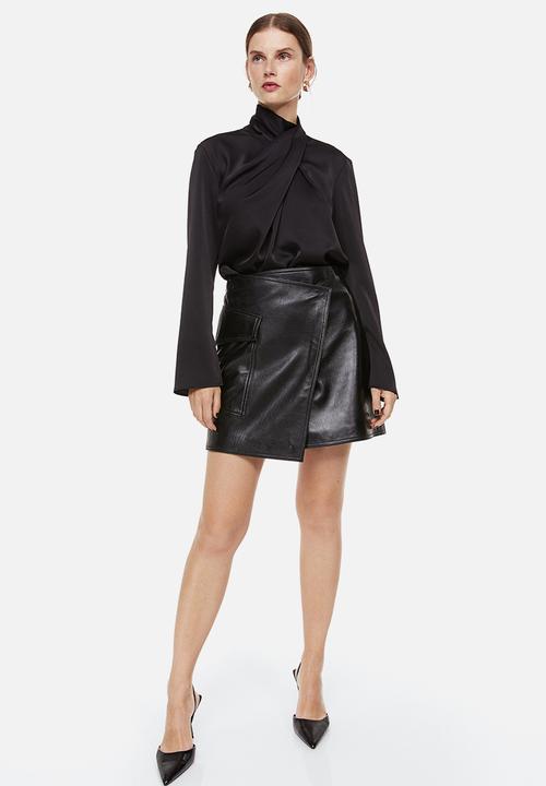 H&M - Draped blouse - black
