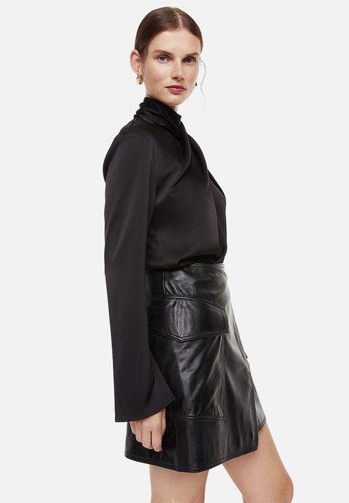 H&M - Draped blouse - black