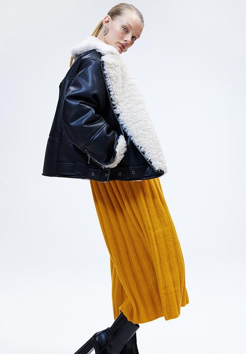 H&M - Rib-knit dress - yellow ochre