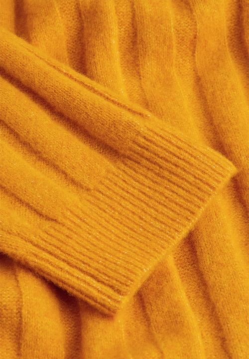 H&M - Rib-knit dress - yellow ochre