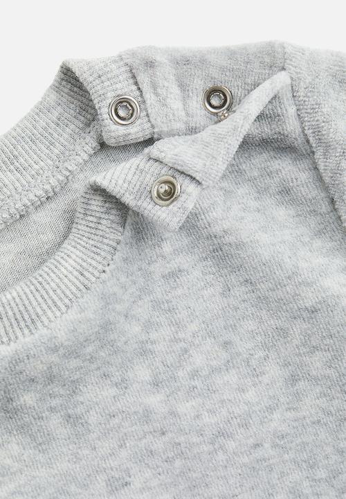 H&M - Velour sweatshirt - light grey marl