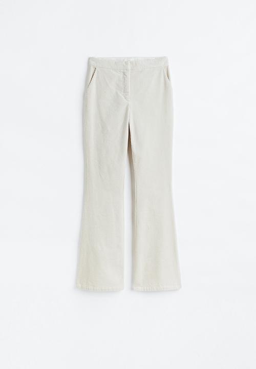 H&M - Flared corduroy trousers - cream