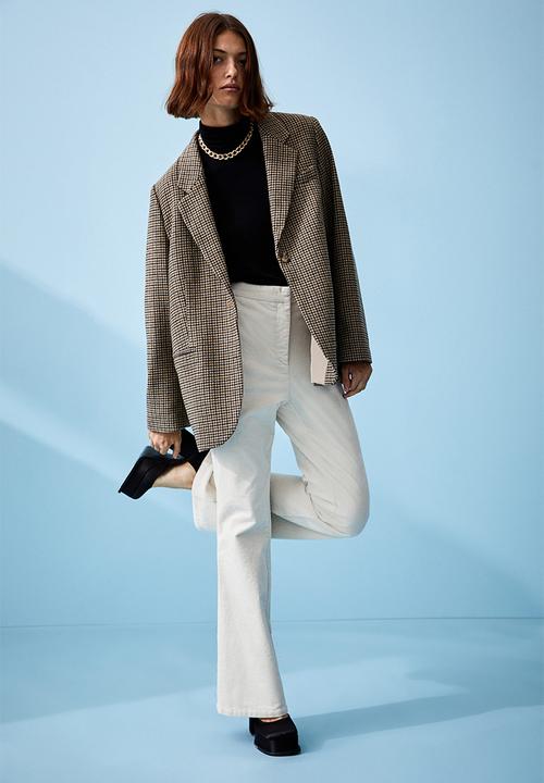 H&M - Flared corduroy trousers - cream