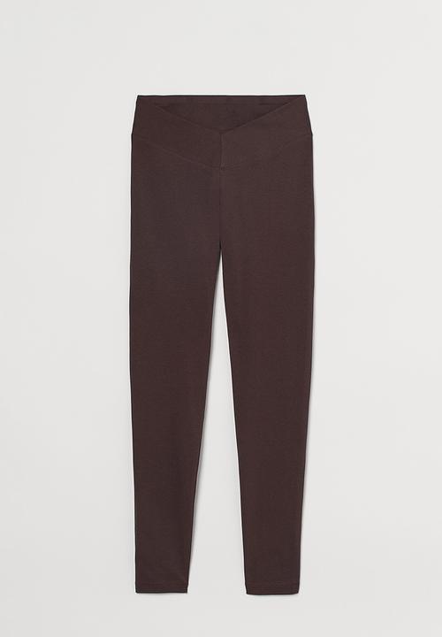 H&M - V-waist leggings - brown