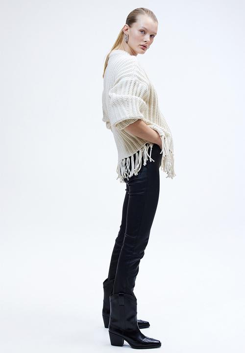 H&M - Fringe-trimmed jumper - white