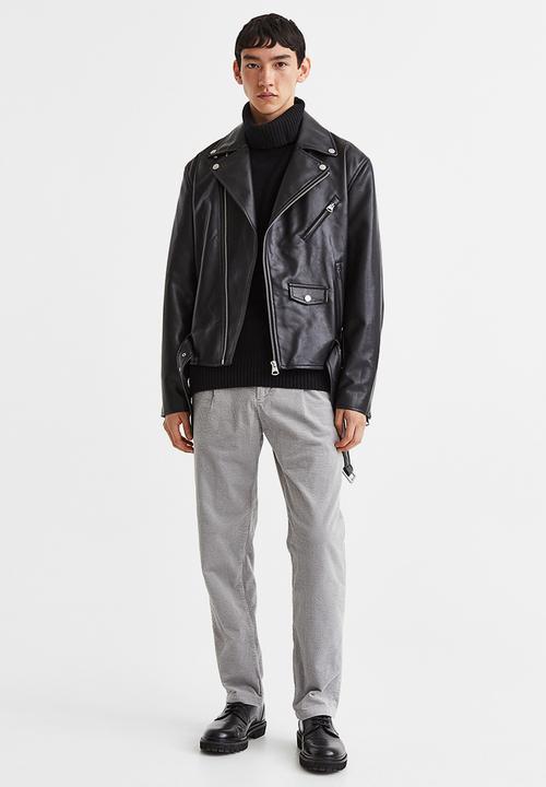 H&M - Regular fit corduroy trousers - light grey