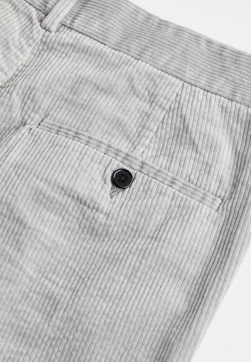 H&M - Regular fit corduroy trousers - light grey