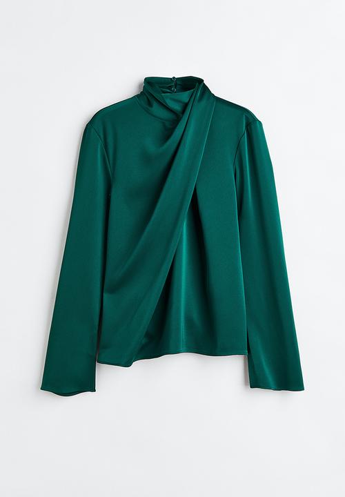 H&M - Draped blouse - dark green