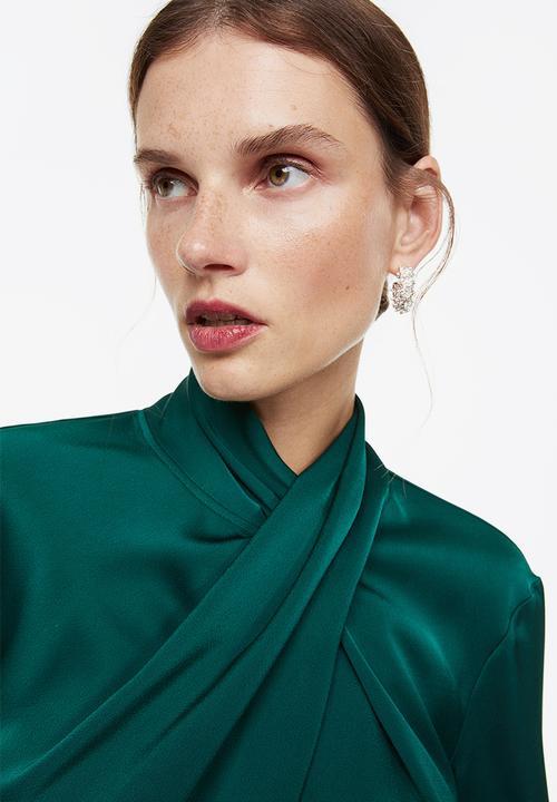 H&M - Draped blouse - dark green