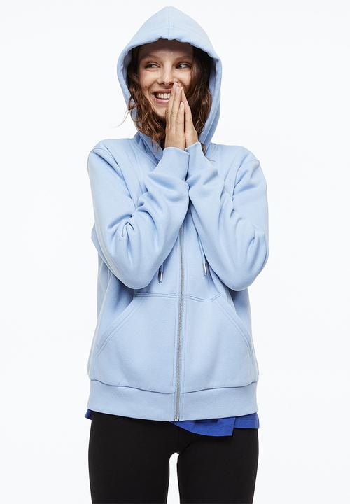 H&M - Zip-through hoodie - light blue