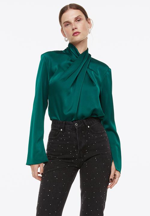 H&M - Draped blouse - dark green