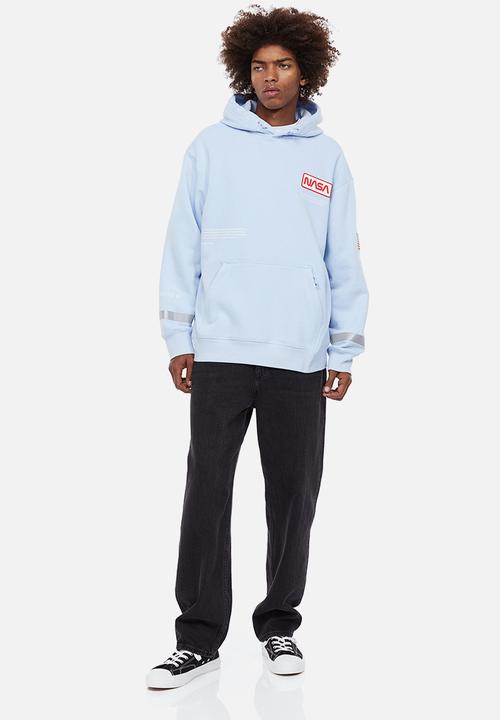 H&M - Relaxed fit hoodie - light blue/nasa