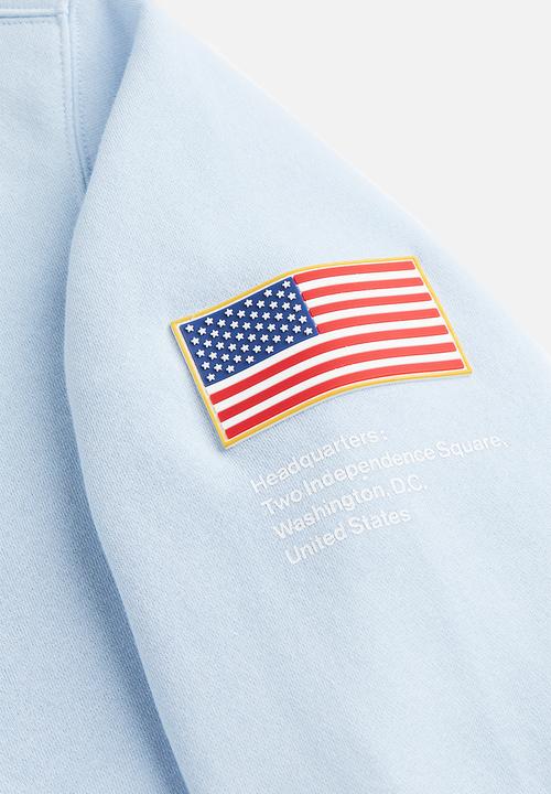 H&M - Relaxed fit hoodie - light blue/nasa