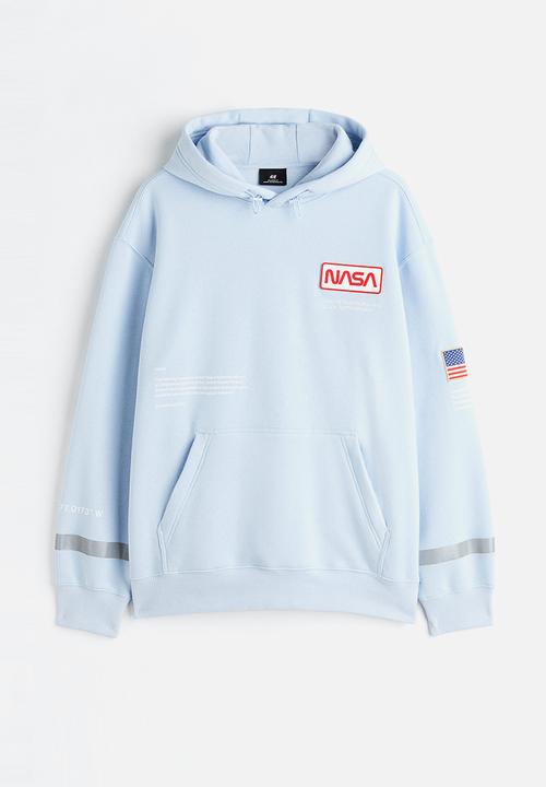 H&M - Relaxed fit hoodie - light blue/nasa