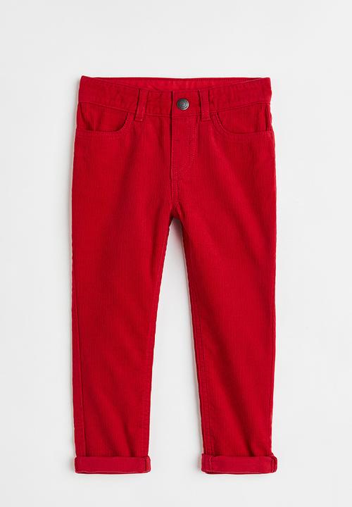 H&M - Slim fit corduroy trousers - red