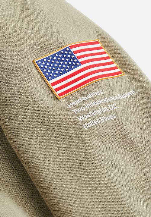 H&M - Relaxed fit hoodie - khaki green/nasa