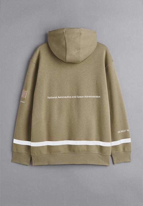 H&M - Relaxed fit hoodie - khaki green/nasa