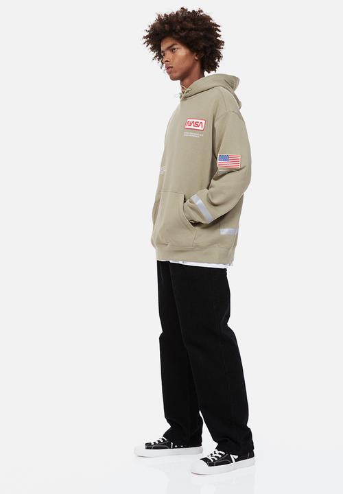 H&M - Relaxed fit hoodie - khaki green/nasa