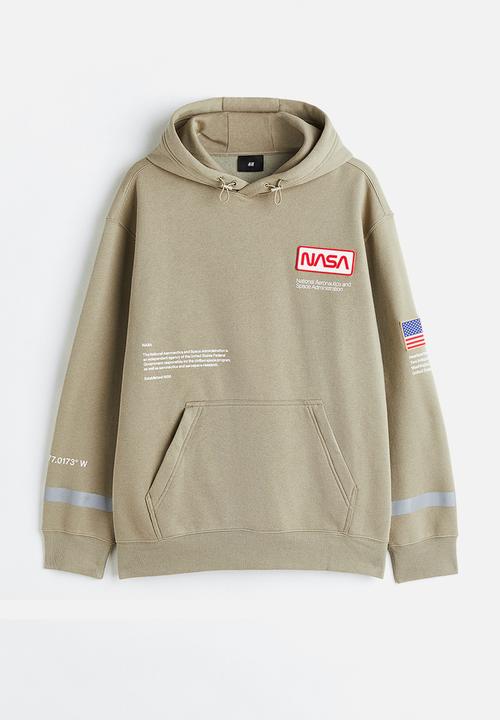 H&M - Relaxed fit hoodie - khaki green/nasa