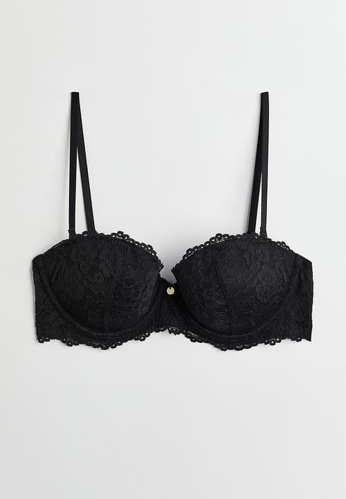 H&M - Push-up balconette bra - black