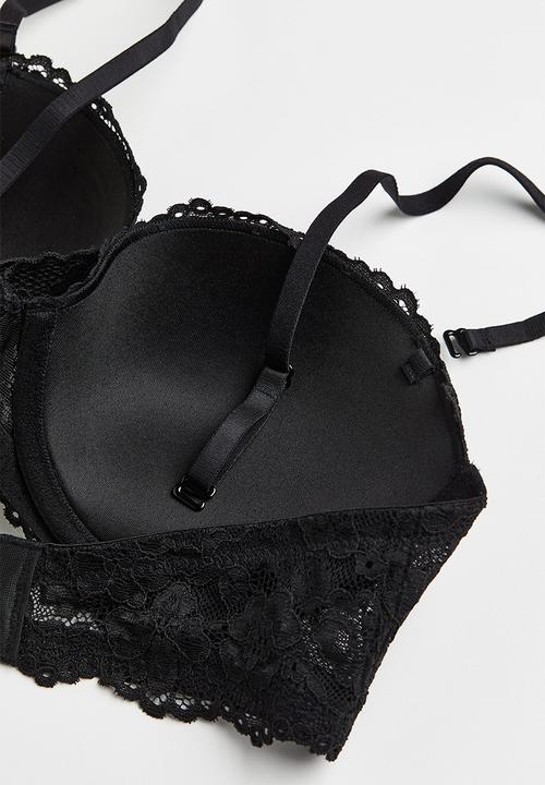 H&M - Push-up balconette bra - black