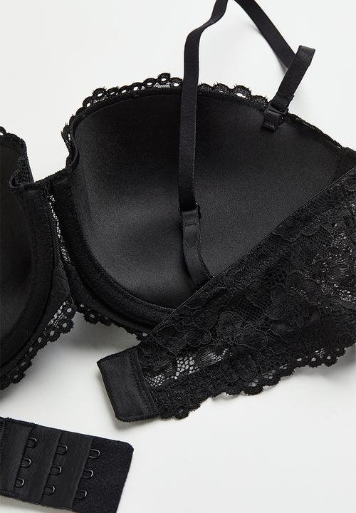 H&M - Push-up balconette bra - black