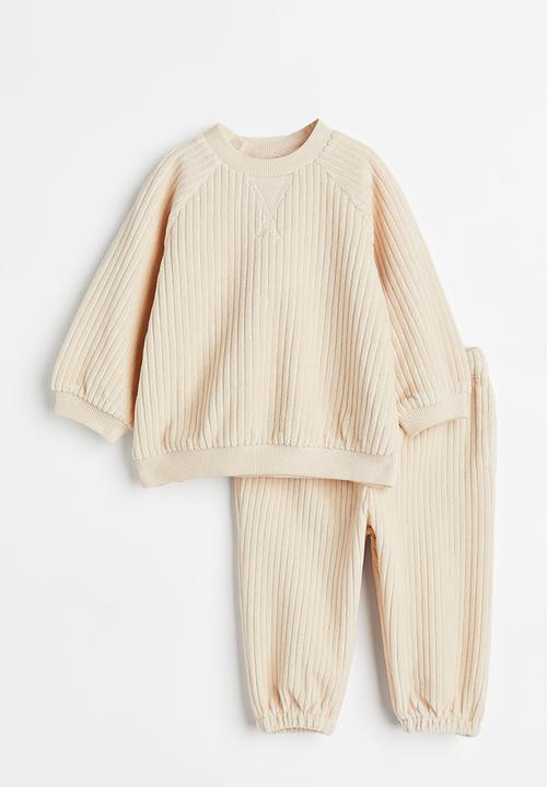 H&M - 2-piece velour set - light beige