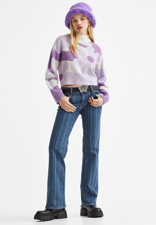 H&M - Jacquard-knit jumper - light purple/patterned