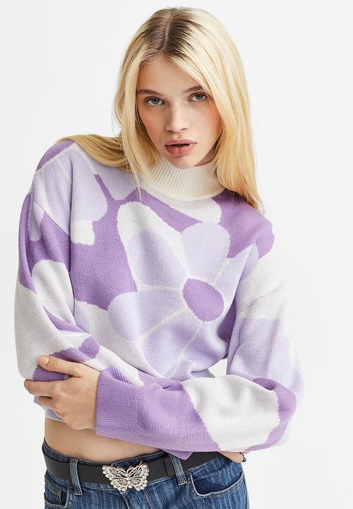 H&M - Jacquard-knit jumper - light purple/patterned