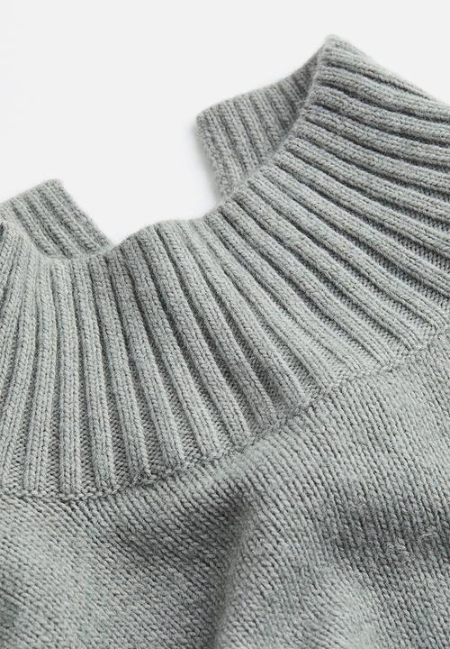 H&M - Oversized polo-neck jumper - dusty green