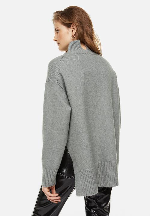 H&M - Oversized polo-neck jumper - dusty green