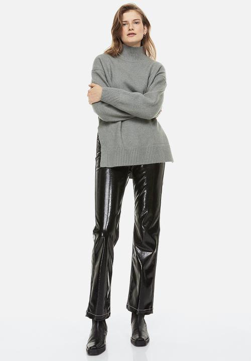 H&M - Oversized polo-neck jumper - dusty green