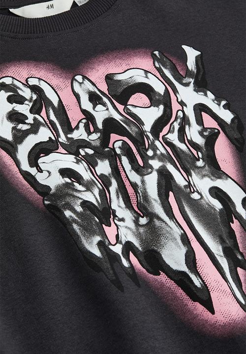 H&M - Oversized sweatshirt - dark grey/blackpink