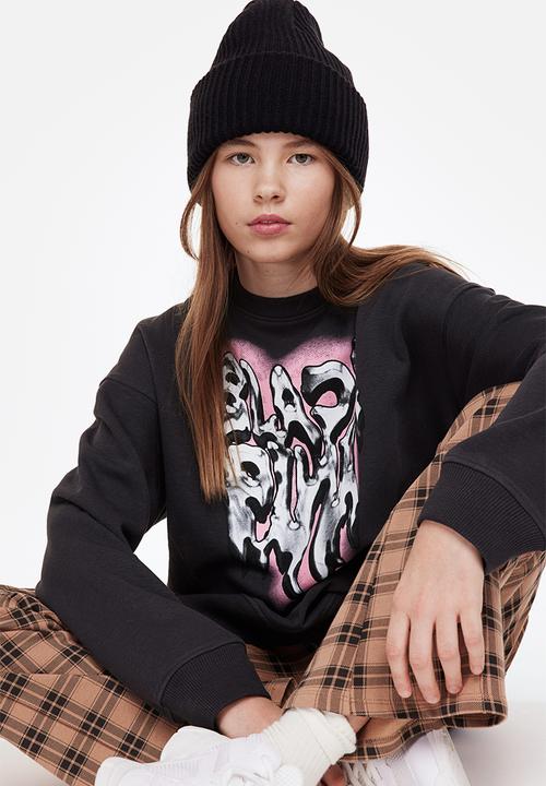 H&M - Oversized sweatshirt - dark grey/blackpink