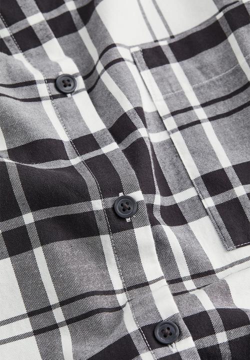 H&M - Flannel nightshirt - grey/checked
