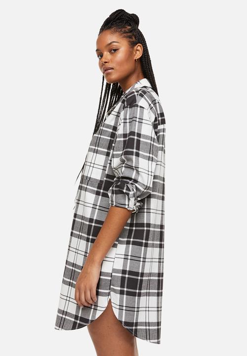 H&M - Flannel nightshirt - grey/checked