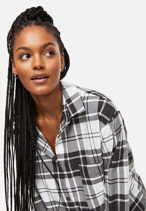 H&M - Flannel nightshirt - grey/checked